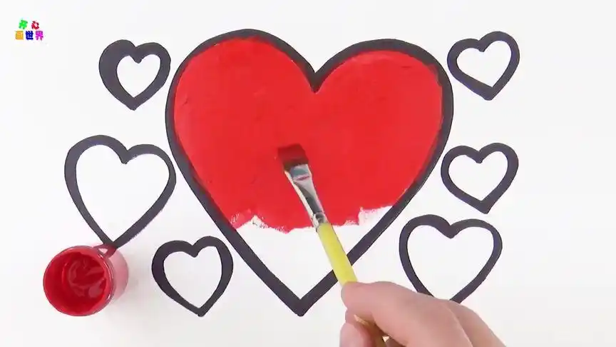 教小宝宝画红爱心简笔画!宝宝绘画教学!