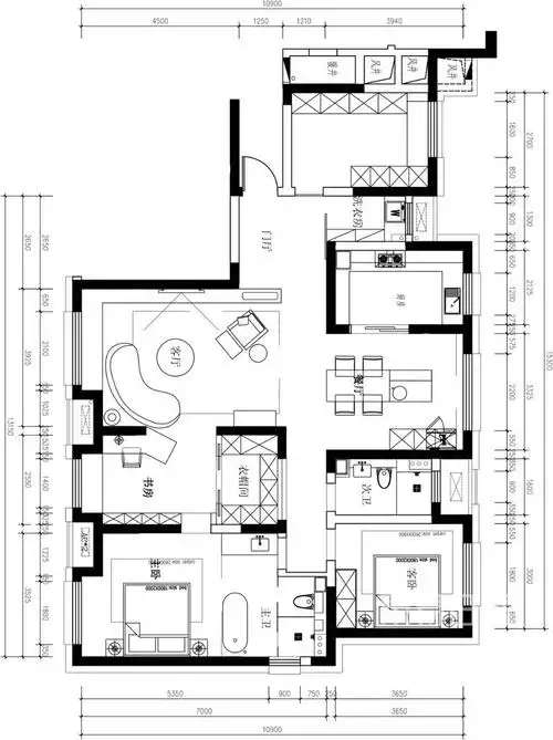 坊-150平米三室两厅-现代简约室内家装设计解析-西安东易日盛装饰官网