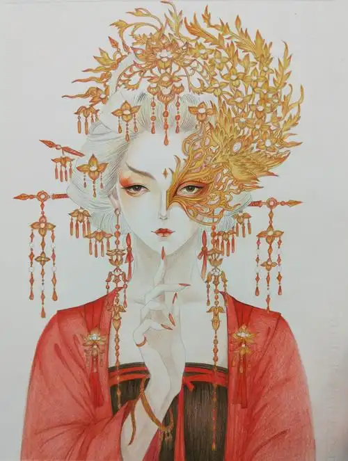 彩铅古风人物|纯艺术|绘画|之喵手绘 - 原创作品 - 站酷 (zcool)