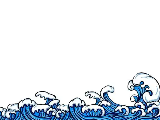 蓝色手绘国潮古风中国风海浪元素png素材