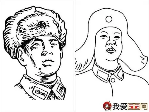 雷锋画像简笔画:雷锋头像简笔画图片