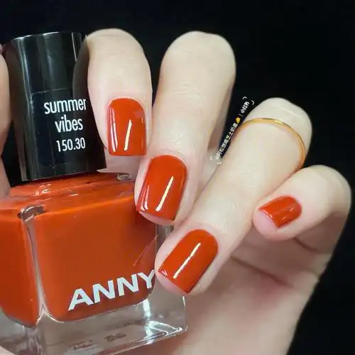 秋天永恒适配的颜色枫叶红anny指甲油
