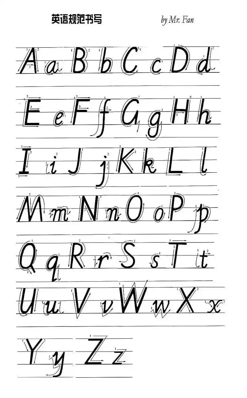 26个字母书写规范字帖,让孩子练一练～#英语原版教材专营 - 抖音