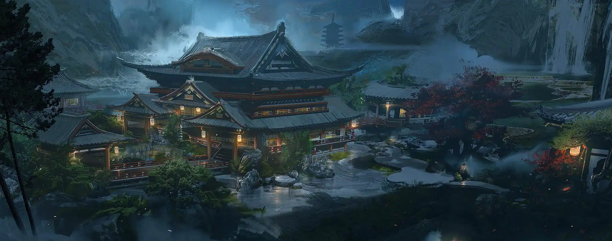 一组古风概念场景插画作品欣赏!很有电影镜头的感觉!