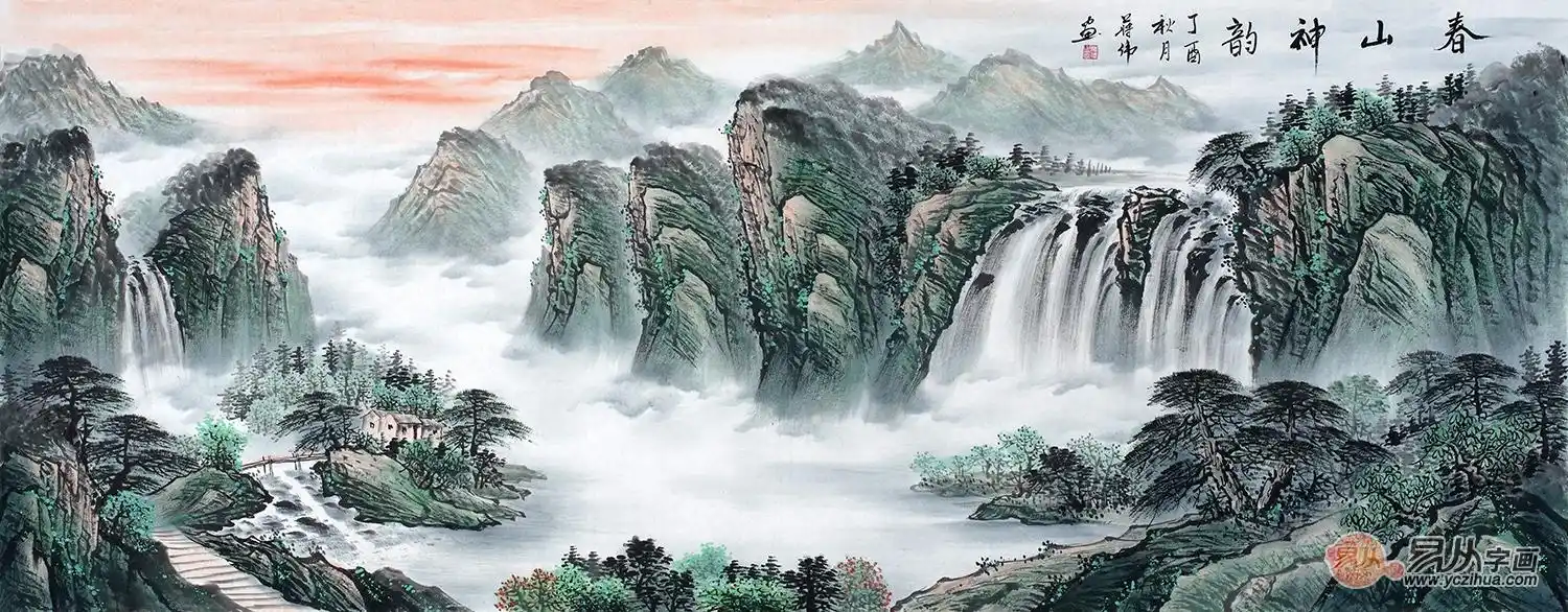 办公室风水装饰画----寓意吉祥的办公室山水画精选