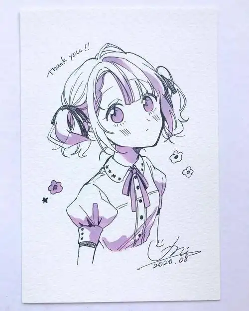 马克笔手绘 |洛丽塔漫画少女手绘线稿_星球