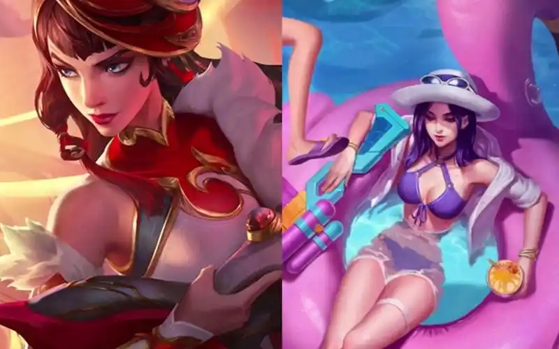 女警春节限定皮肤踏春来vs泳池派对,哪个皮肤特效更好