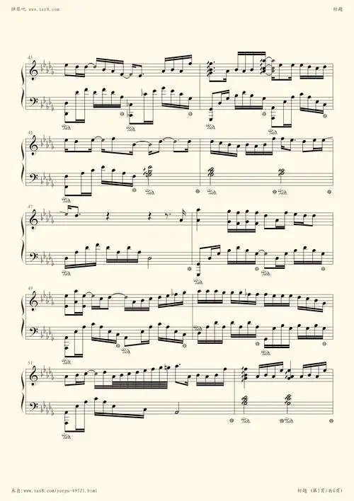 《不完美小孩,钢琴谱》左手丰富版,tfboys(五线谱 钢琴曲 指法)-弹吧|