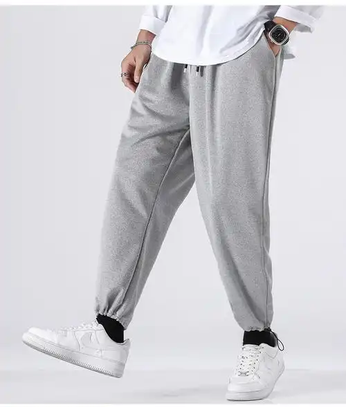 灰色运动裤男宽松裤子韩版潮流灯笼束脚秋季休闲阔腿直筒束腿卫裤