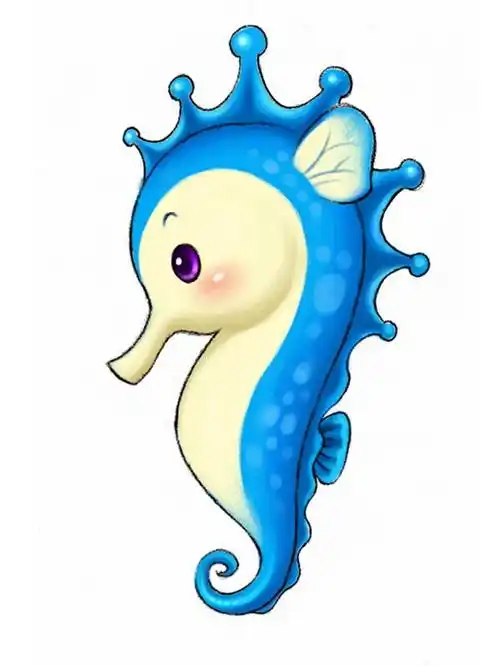 超可爱的蓝色卡通海马4462105免抠图片素材