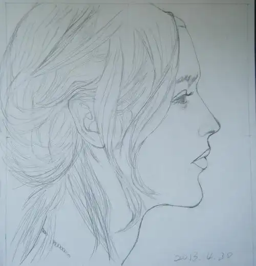 练习侧面肖像.第二个怎么看都画-云玖