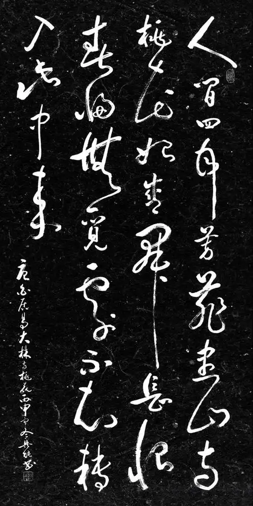 今日书法展赏析:白居易(大林寺桃花)草书字帖