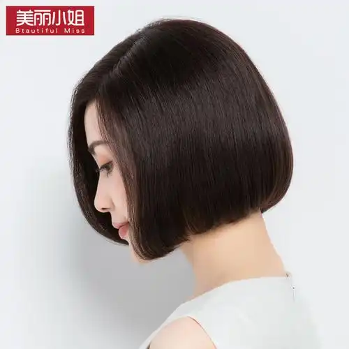 假发短发bobo头内扣偏分气质沙宣全真直发女头套日常整顶假发