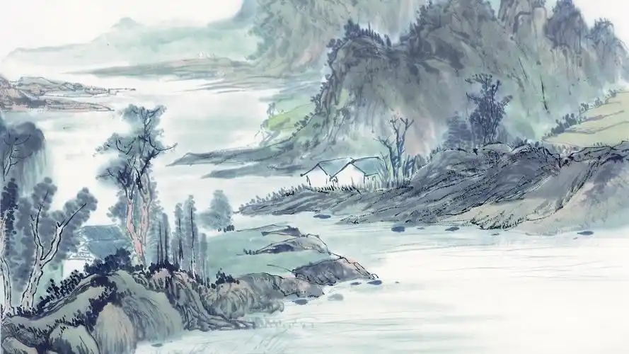山水水墨山水关情