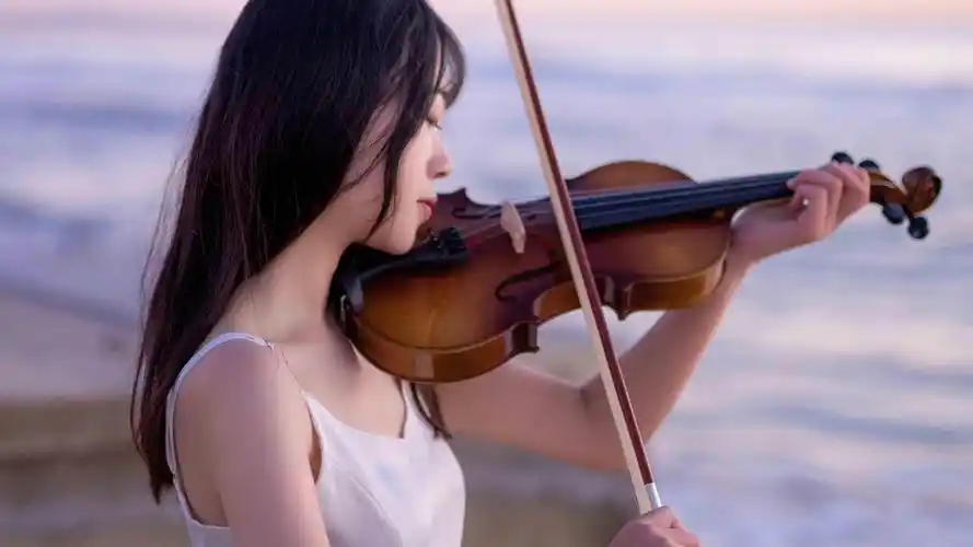 拉小提琴的文艺美女