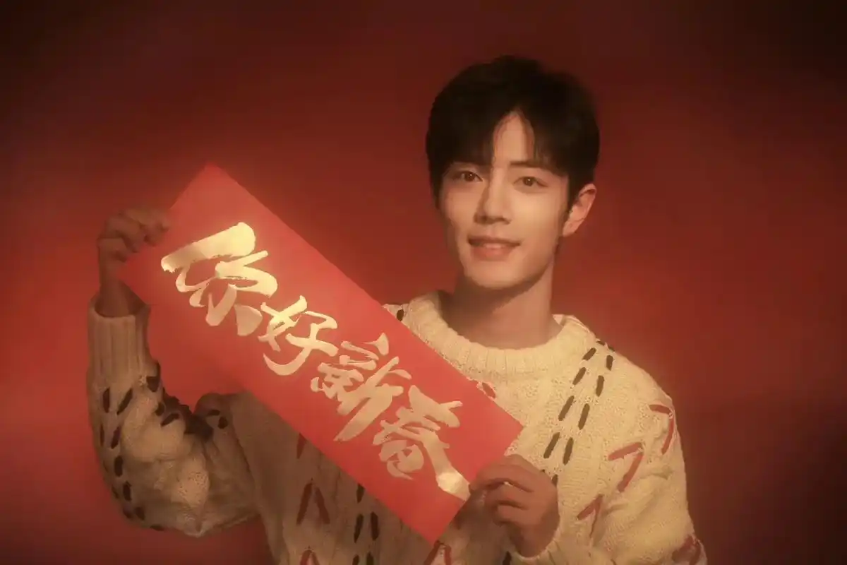 肖战 新年快乐!顺顺利利,平安喜乐 #新年祝福  - 抖音