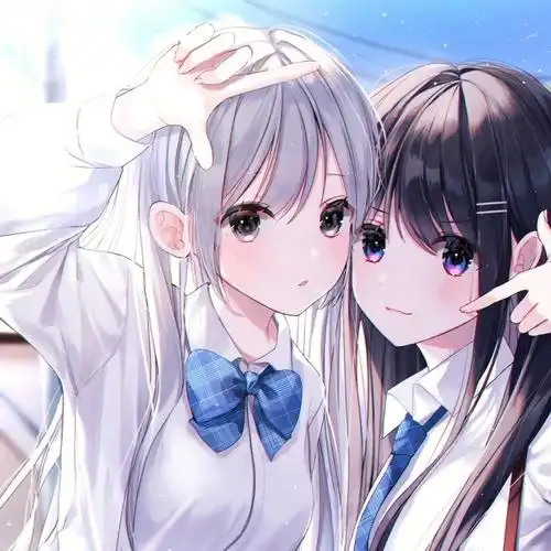 蓝色系闺蜜头像来啦