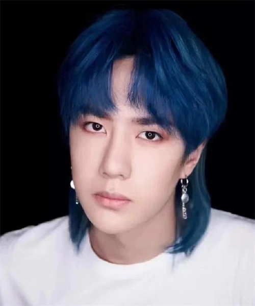 王一博染发发型参考 蓝色绿色银色挑染帅炸_明星发型 - 美发站