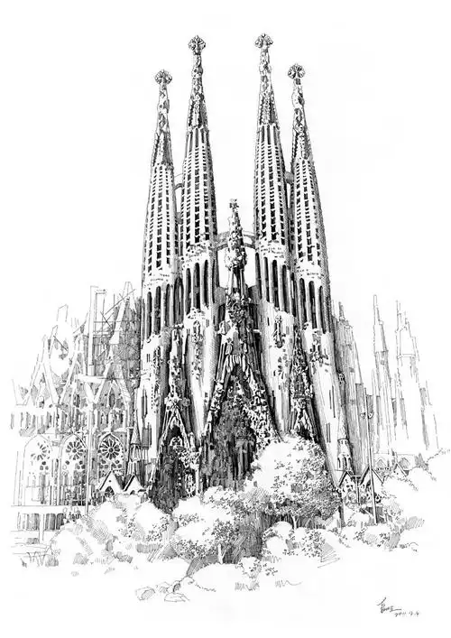 建筑钢笔画可以精致到什么地步?看他的作品你就懂了~,魅力真的太大了!