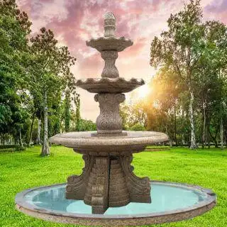 欧式流水喷泉_庭院园林大理石园林喷水池