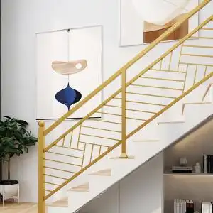 轻奢铁艺楼梯扶手护栏家用现代简约阳台阁楼室内复式公寓自装栏杆