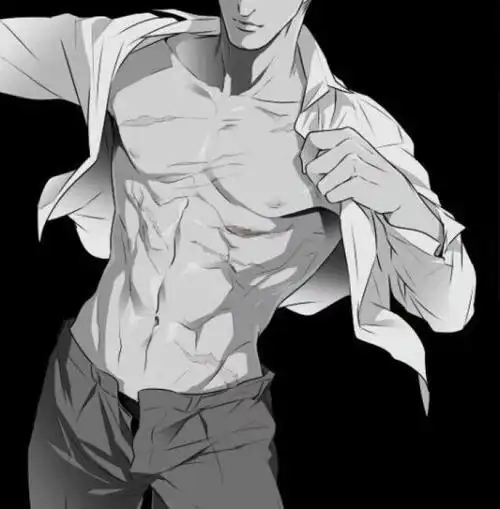 动漫男生简笔画帅气冷漠有腹肌