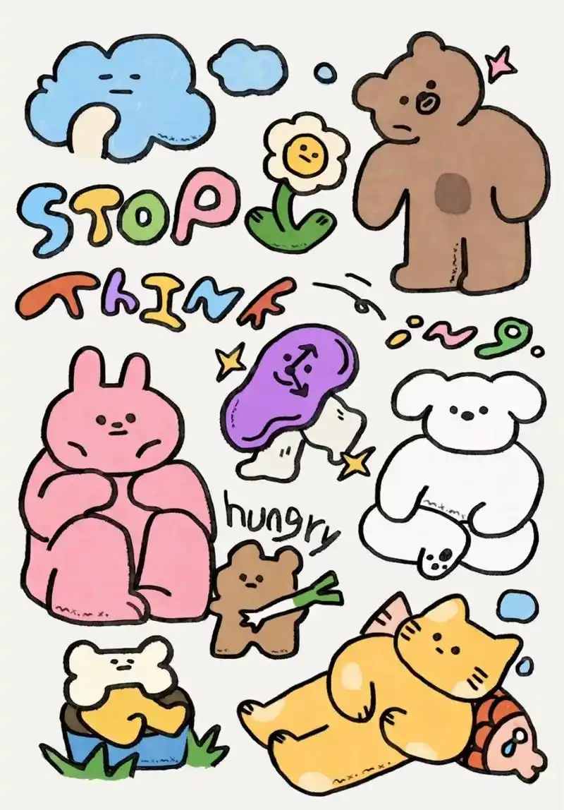 4-6龄段手绘插画素材.#少儿美术教育#可爱卡通 #创意美术 - 抖音