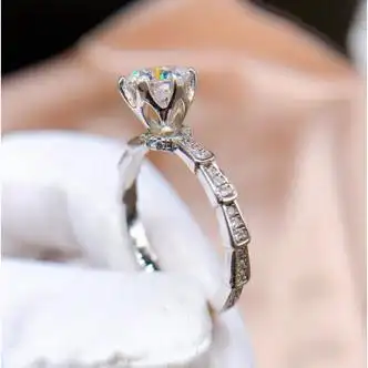 bomp施华洛世奇锆特大号情侣对戒1克拉钻戒指男女大码结婚订婚粗手胖1