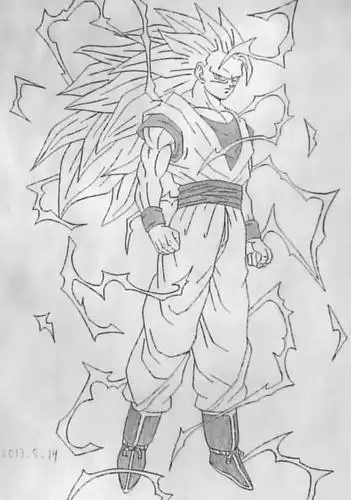 超级赛亚人四简笔画