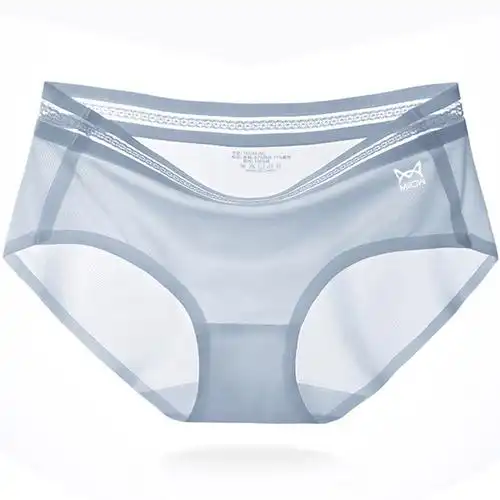 3条装猫人女士内裤冰丝无痕薄款透气裆部少女中腰三角短裤超薄透气