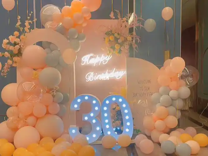 ins风生日布置30岁生日布置衡阳气球派对