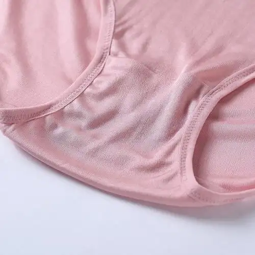 100%蚕丝真丝女士三角裤纯色无痕高腰内裤