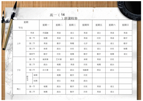 (完整版)高中课程表.docx