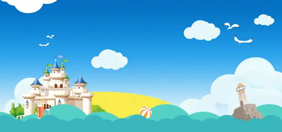 蓝色纯色渐变可爱卡通童话母婴玩具海报背景