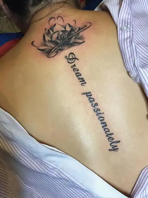 脊柱莲花……_纹身图案手稿图片_阿虎的纹身作品集