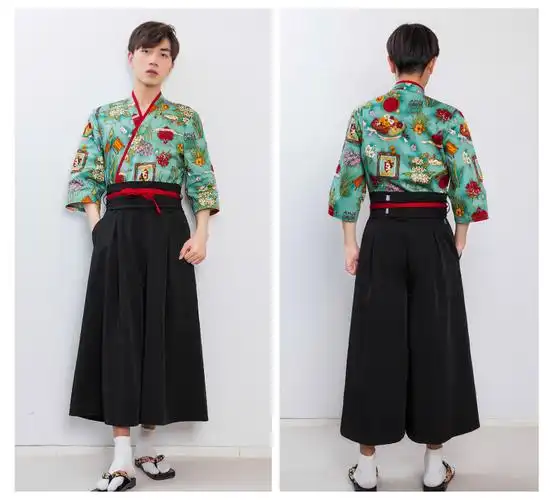 和服寿司店工作服日本料理店工装男女餐厅服务员工装 男款上衣 裤子ab