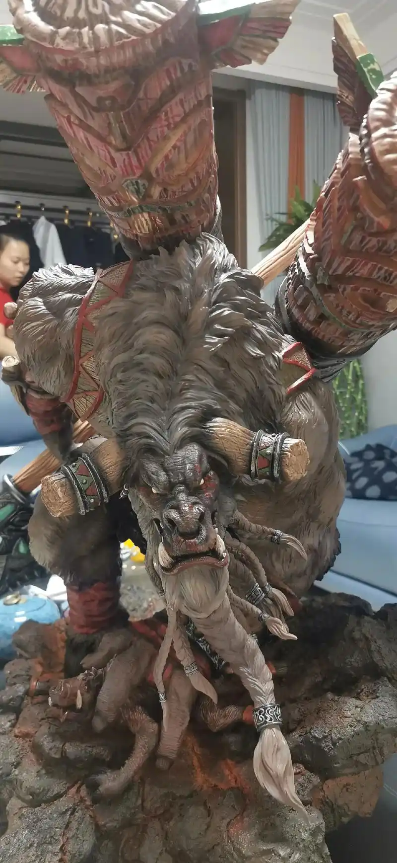 魔兽世界牛头人酋长凯恩血蹄雕像