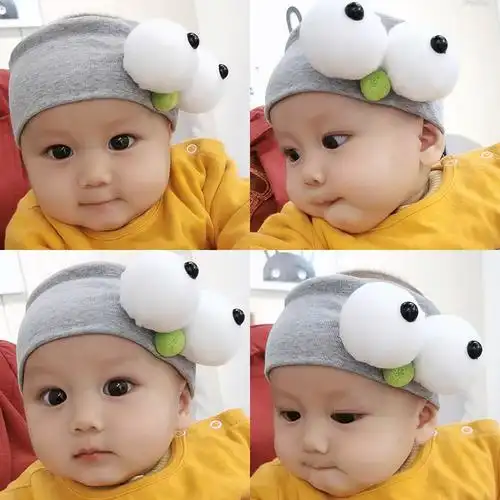 婴儿发带头花头饰公主韩国宝宝护囟门帽可爱超萌婴幼儿秋冬不勒头