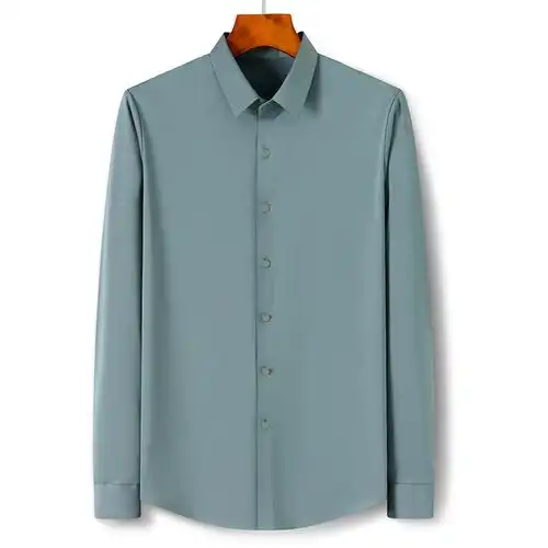 恒源祥春秋季职业工作装免烫长袖衬衫男纯白色翻领修身商务正装2024