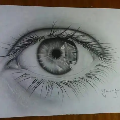 素描画素描画冰顶花—学习素描之路铅笔画 素描 眼睛 白子画 danny