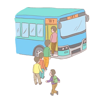 pngpsd2000*2000卡通手绘人物公交车偷窃安全注意宣传pngpsd2000*2000