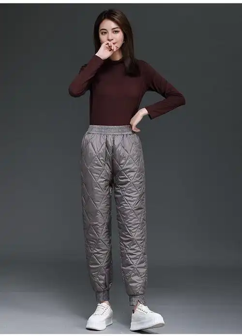 高品质羽绒裤棉裤女外穿冬季新款休闲裤子束脚裤高腰宽松显瘦保暖裤女