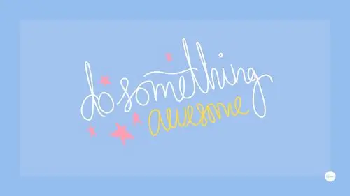 蓝色英文可爱电脑桌面