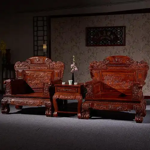 琪梦红木家具非洲酸枝木厚重麒麟沙发十三套中式古典沙发客厅实木家具