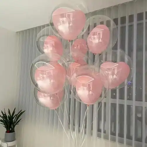 网红跨年气球放飞心愿爱心气球爆款氦气心形庆典新年气球儿童摆摊