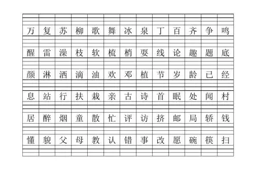 一年级下册看字写拼音生字表1
