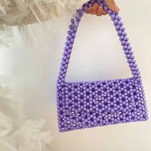 复古腋下包手工包包串珠包包diy材料包珍珠自制编织包手提单肩包