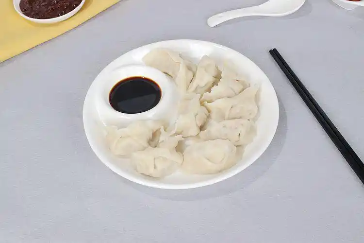 饺子盘带醋碟饺子盘带醋碟陶瓷创意家用水饺盘子菜盘饭店餐具饭盘欧式
