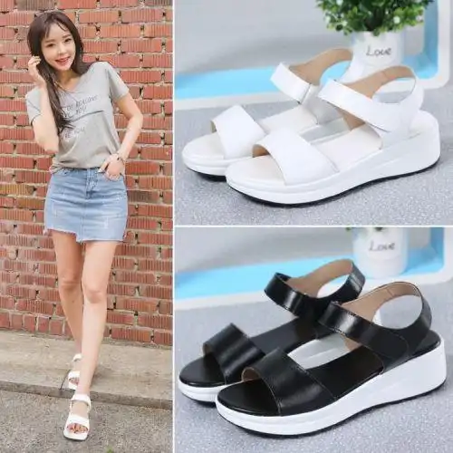 秋天韩国学生初中生个性复古文艺清新罗马凉鞋潮平底断码处理女鞋