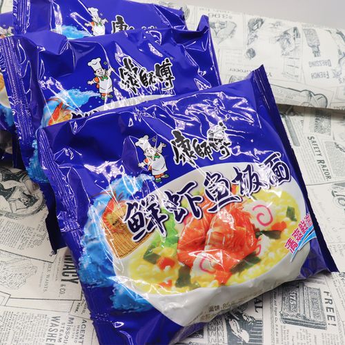 鲜虾康师傅方便面板面袋装24袋整箱泡面速食面即冲泡方便面